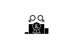 Gender Equality Black Glyph Icon