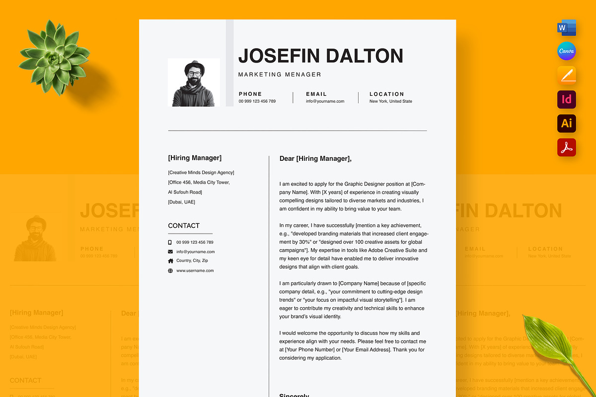 Resume Template Design, a Resume Template by Nur Designer (Photo 2 of 4)