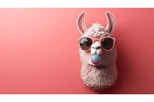 Stylized Llama Wearing Sunglasses