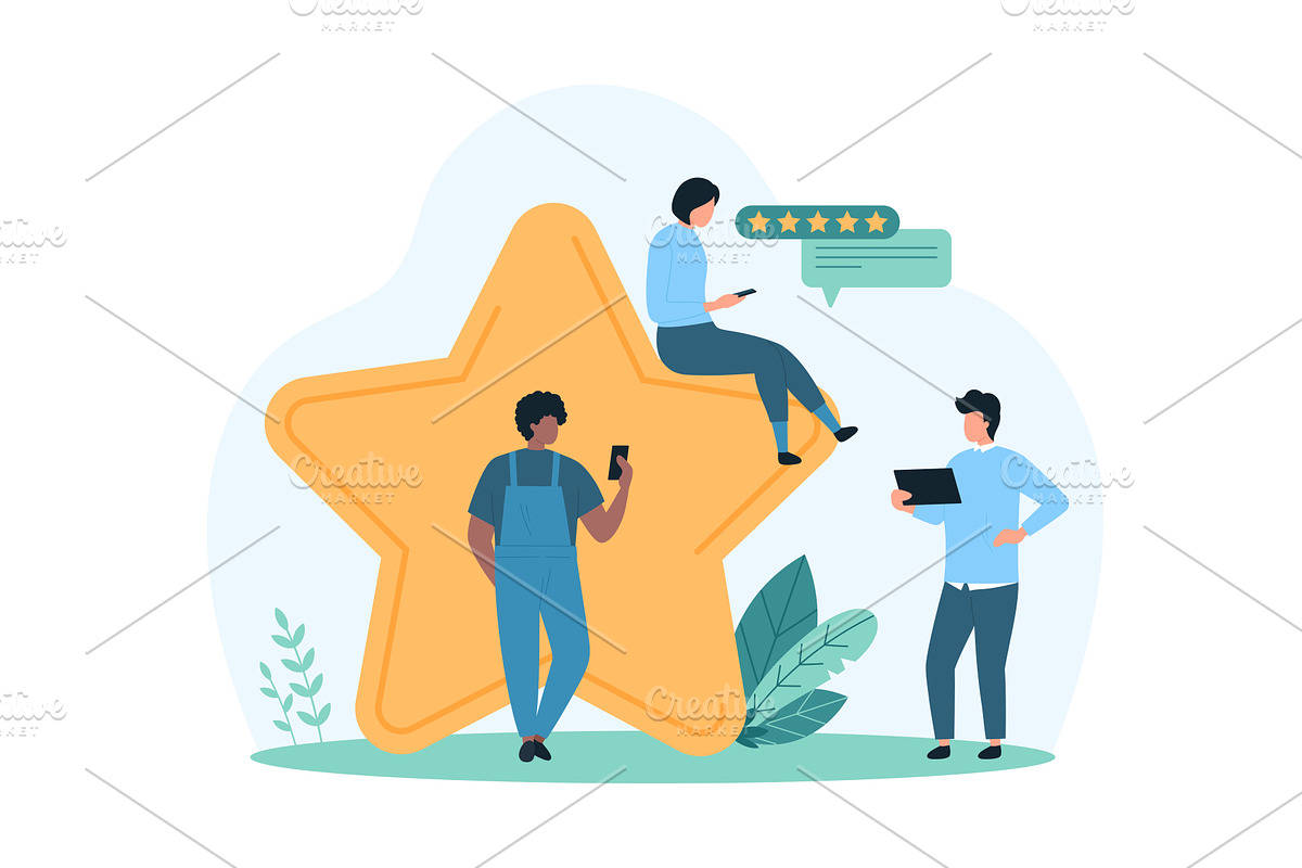 Satisfaction survey positive design, a Person Illustration by Flashvector