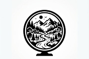 60 Eco Globe Landscape Silhouette, a Technology Illustration by Amazin_art (Thumbnail 9 of 29)