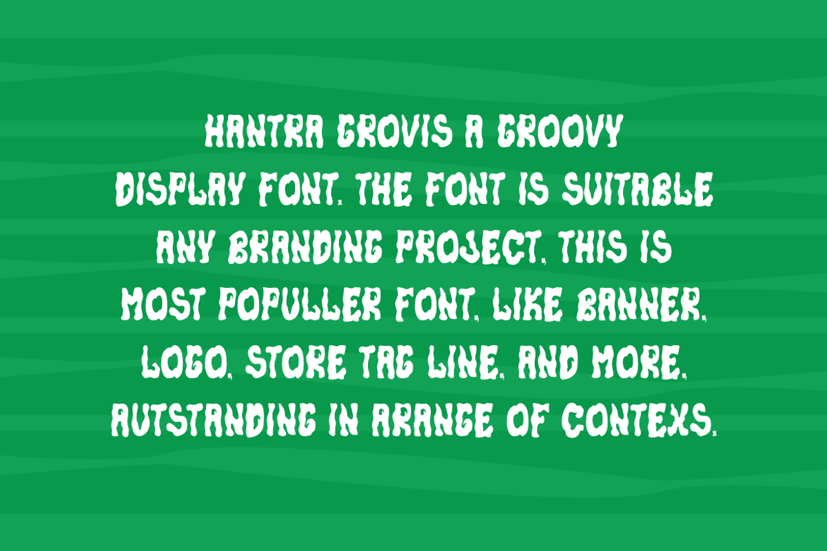 Hantra Grovis - Groovy Font, a Sans Serif Font by Iqsiart Studio (Photo 3 of 7)