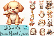Kawaii Musical Animal Clipart Bundle, an Illustration by CrexoraLab (Thumbnail 1 of 5)