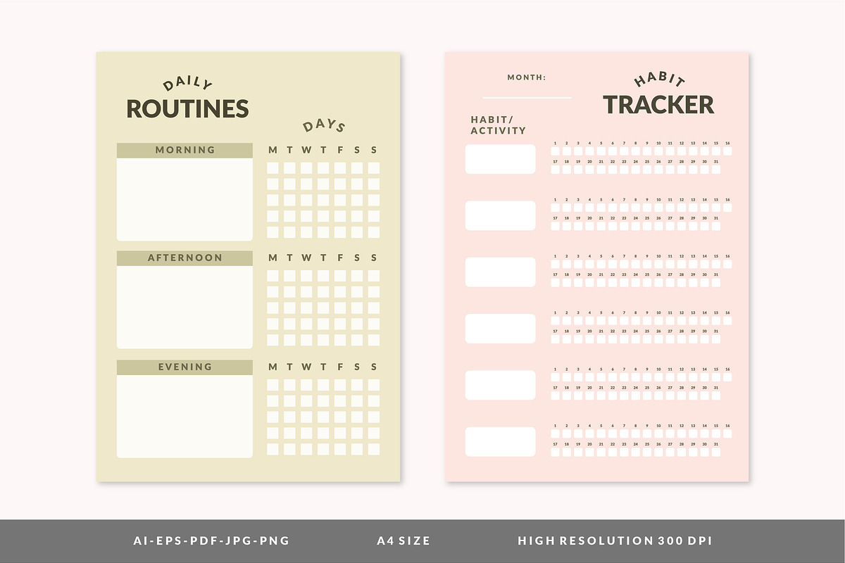Colorful Planner Template Set, a Stationery Template by Artflorara (Photo 6 of 7)