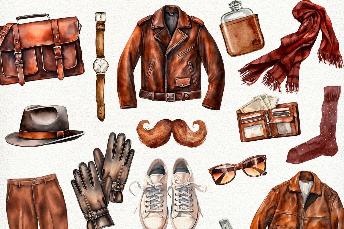 Men's Aesthetics watercolor clipart, an Object Illustration by CrystalinaShop (Photo 4 of 7)