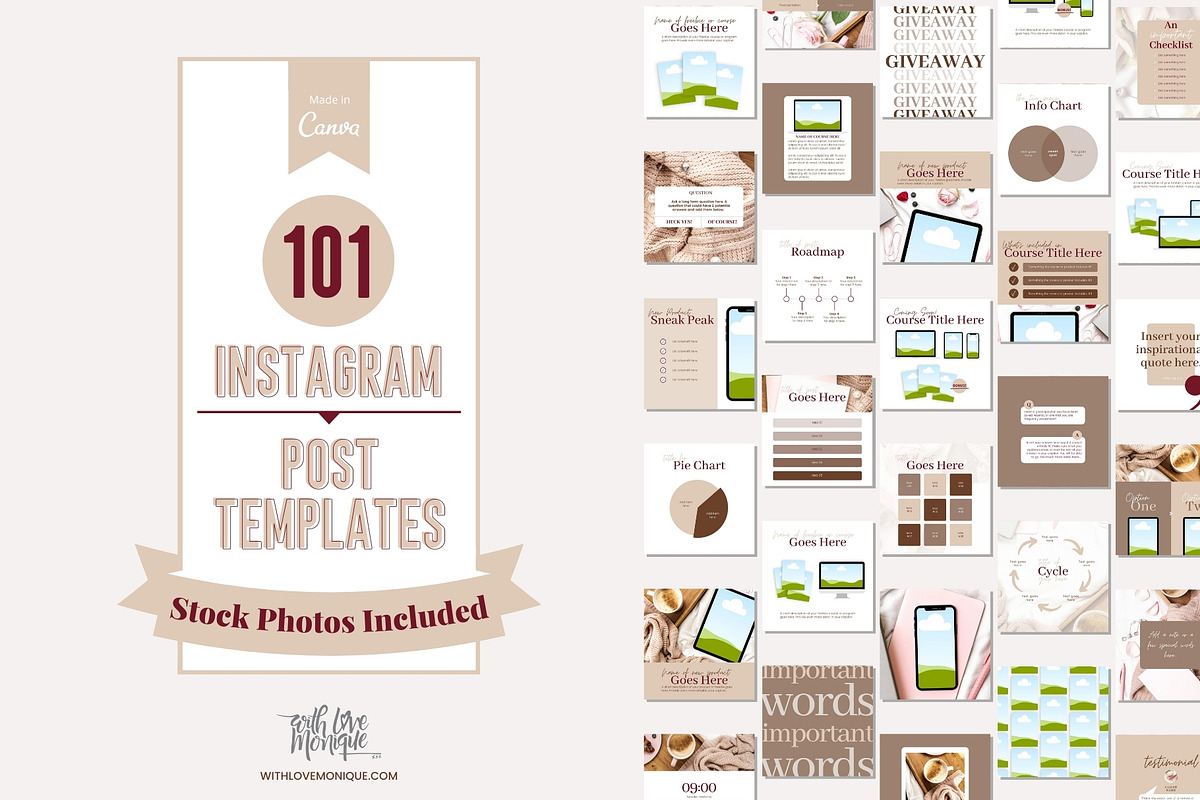101 Instagram Canva Templates, a Social Media Template by With Love Monique (Photo 4 of 11)