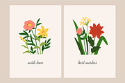 Floral greeting card designs set, a Decorative Illustration by Good Studio (Thumbnail 2 of 6)