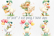 Spring Silly Goose Clipart, 40 png, an Animal Illustration by GalaDesign03 (Thumbnail 2 of 6)