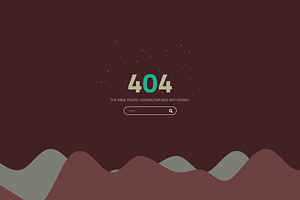 Material Design 404 Page HTML