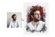 Abstract Portrait Watercolor Art, an Action Add-On by Photoshop Action (Thumbnail 10 of 21)