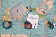 10 Flat Lay Travel Notebook Mockups, a Mac Mockup by White Flag (Thumbnail 2 of 4)