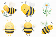 Cute Honey Bee Daisy Clipart, an Illustration by Libby Wishes (Thumbnail 5 of 7)