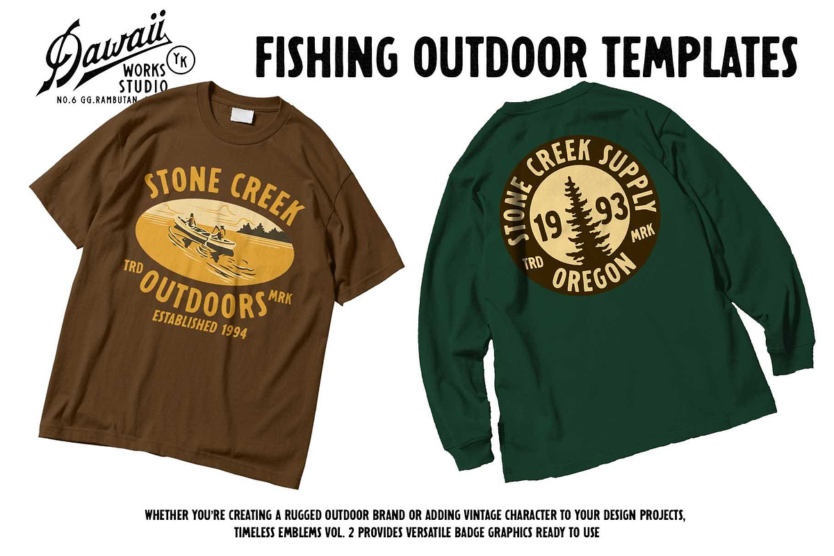Outdoor & Fishing Vintage Badge Logo, a Branding & Logo Template by Dawaii Goods (Photo 6 of 7)