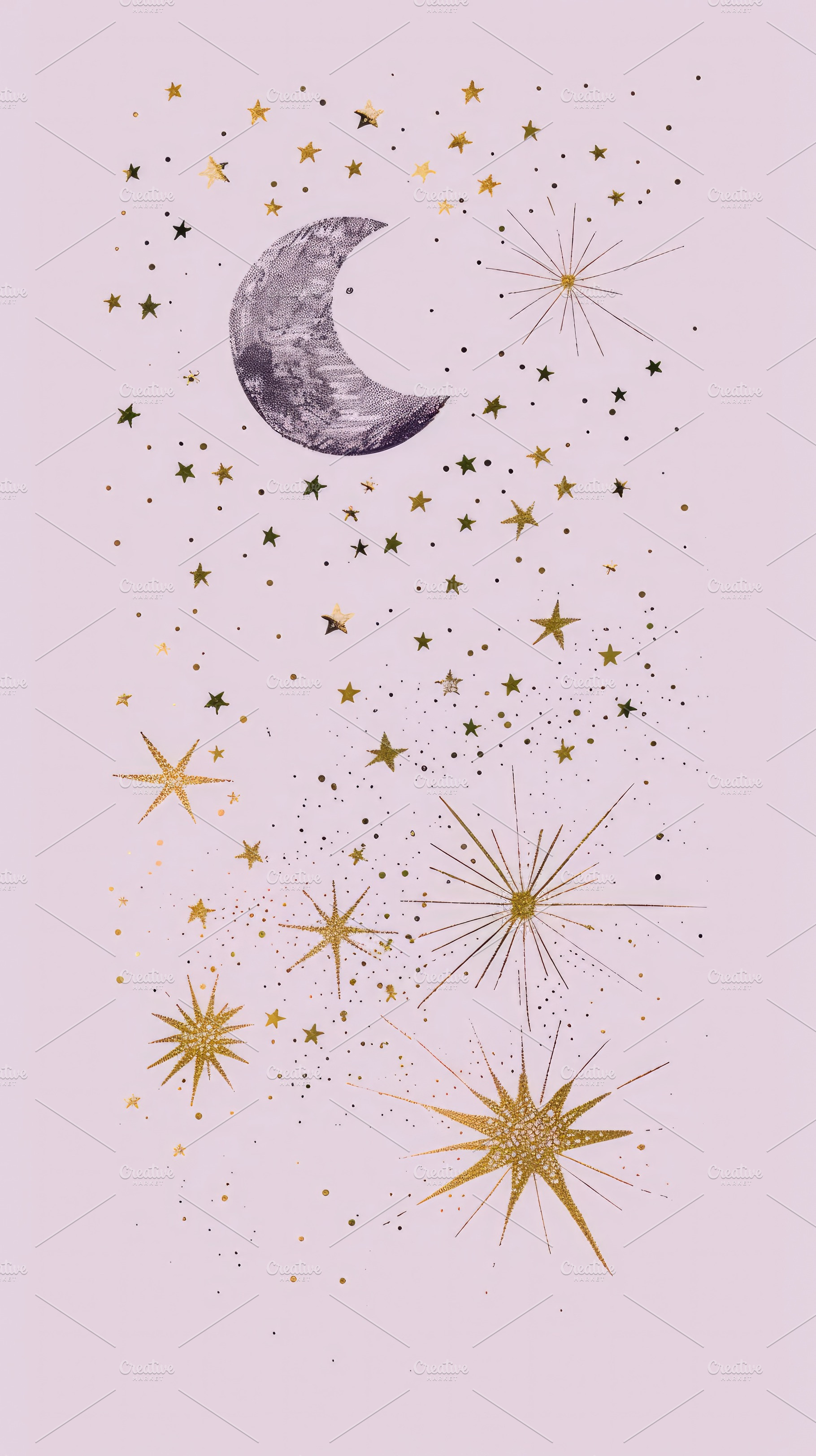 Minimalistic Purple Celestial design, an Abstract Photo by Virgo Studio