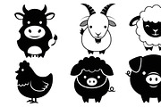 Cute Farm Animal Silhouette Bundle, an Illustration by hafijul (Thumbnail 9 of 51)