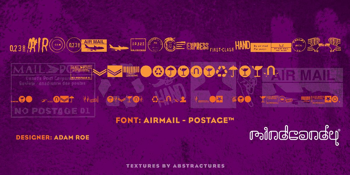 AirMail Postage™, a Symbol Font by MINDCANDY