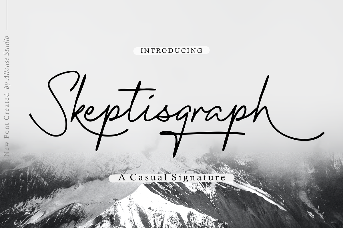 Skeptisgraph A Casual Signature Font, a Script Font by Allouse Studio (Photo 1 of 10)