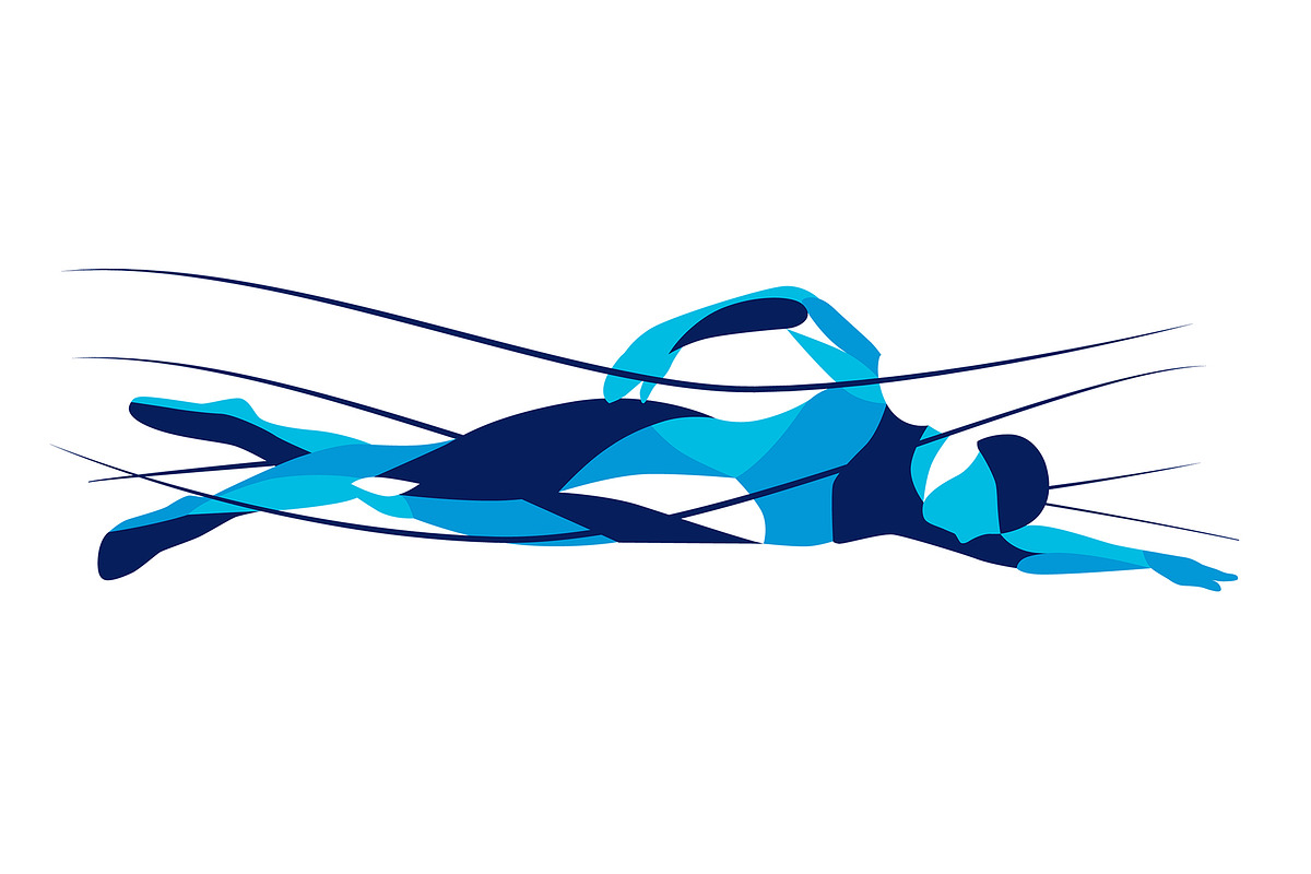 Stylized swimmer, an Object Graphic by Infinity Creativity