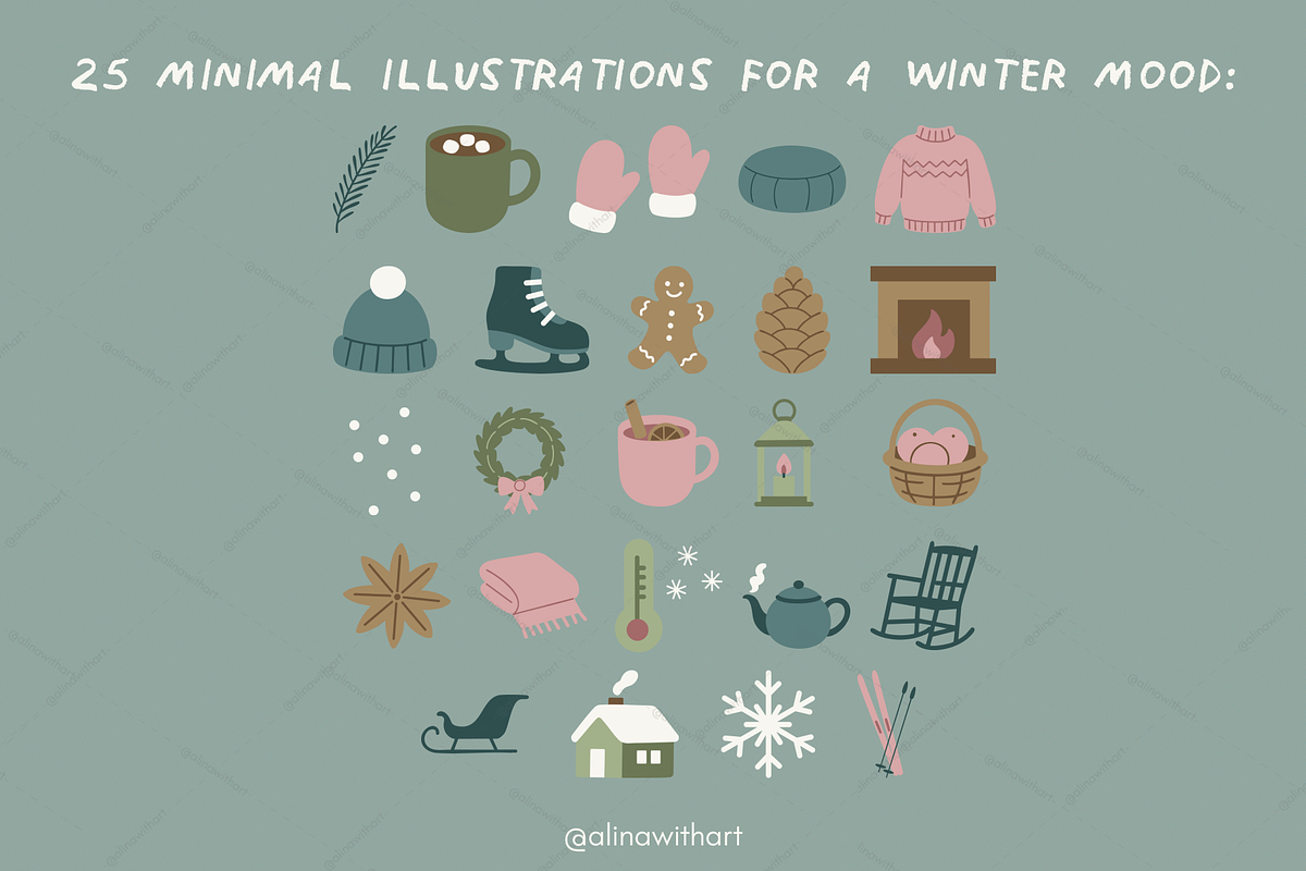 Warm & Calm Winter Illustrations, a Seasonal Illustration by alinawithart (Photo 2 of 16)