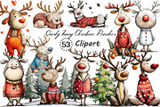 Quirky Funny Christmas Reindeer PNG, an Illustration by Creative Art (Thumbnail 1 of 14)