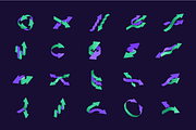 Isometric Arrow Icons, an Outline Icon by vekstok (Thumbnail 1 of 3)