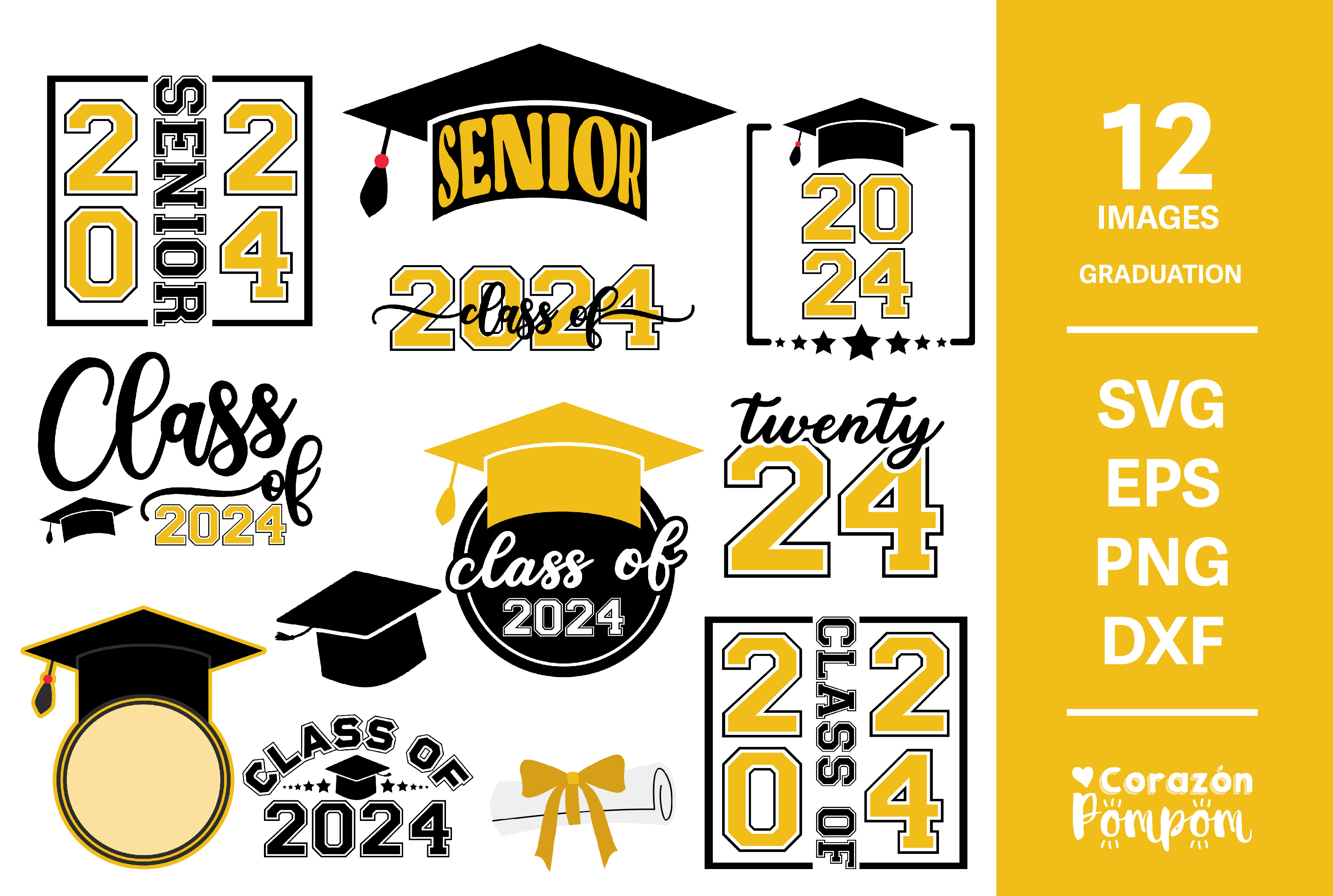 2024 Graduation SVG Bundle, an Object Graphic by Cat Madeira