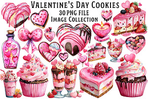 Watercolor Valentine's Sweets Clipar, an Illustration by Dream Creation