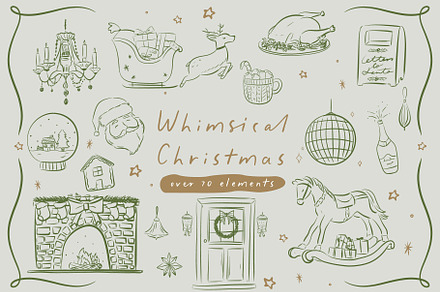 Whimsical Christmas Clipart Set