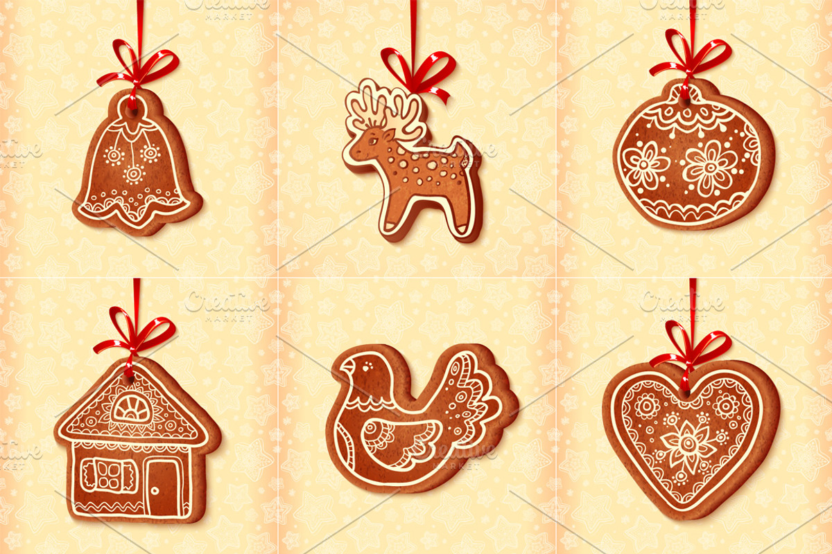 20 vector Christmas gingrebreads preview 2