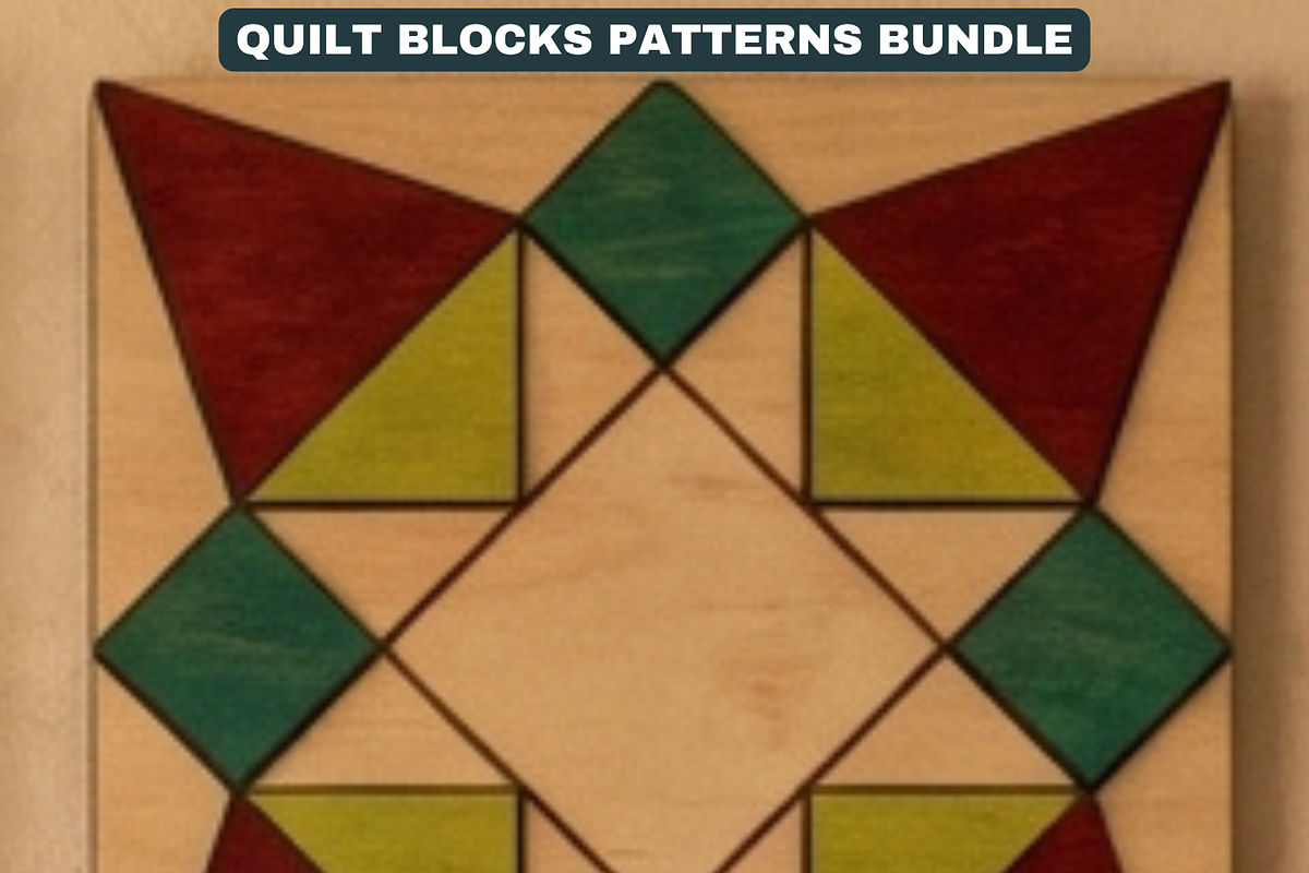 Quilt Block Patterns Modern Mosaic W, a Pattern Graphic by AtacanDigital (Photo 3 of 15)