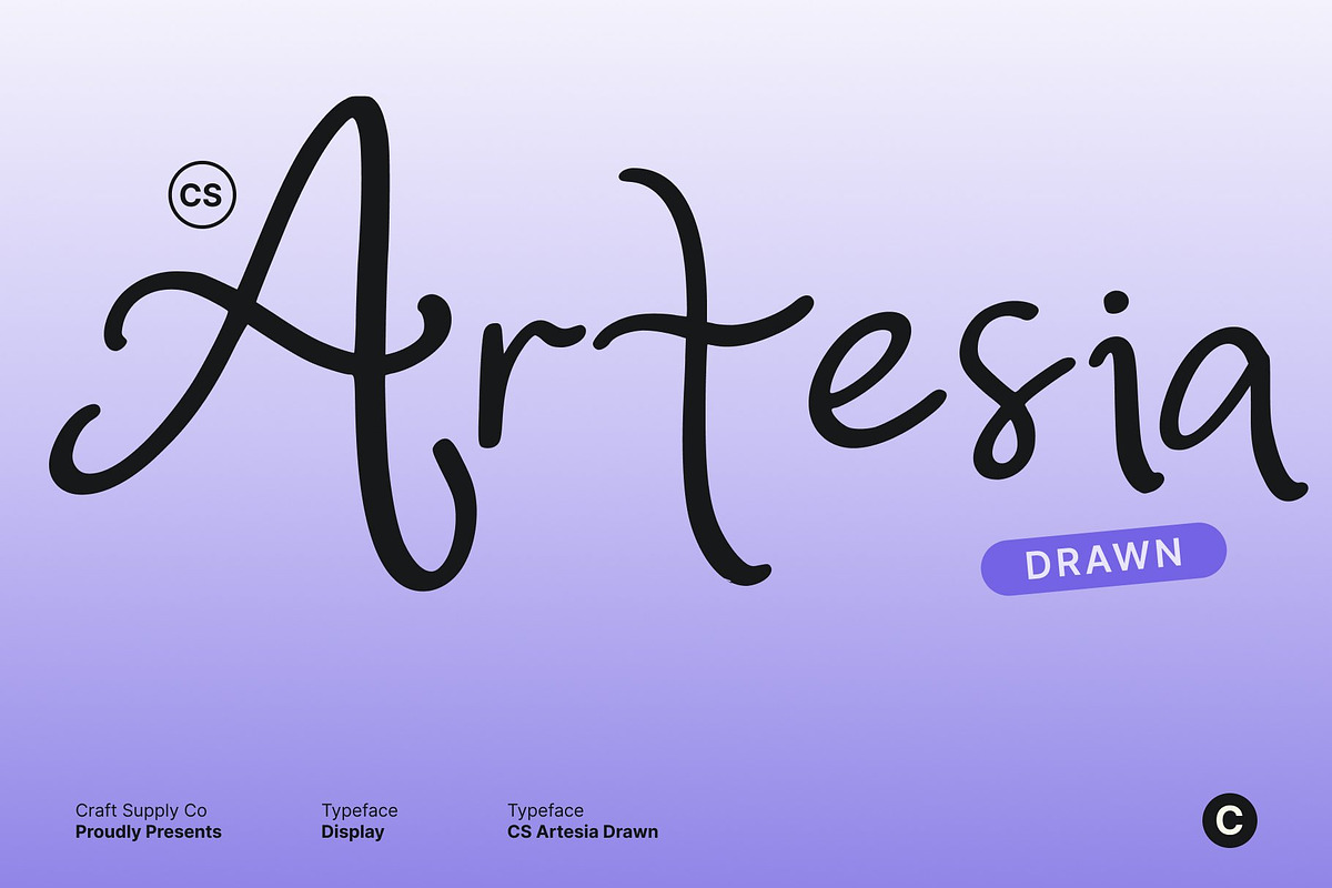 CS Artesia Drawn, a Handwritten Font by Craft Supply Co. (Photo 1 of 8)