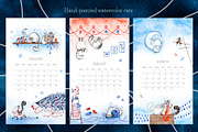 Watercolor Cat Calendar 2023, an Animal Illustration by BetterCallLiubka (Thumbnail 2 of 5)