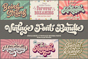 Vintage Retro Font Bundle, a Font by Subectype Studio (Thumbnail 1 of 8)