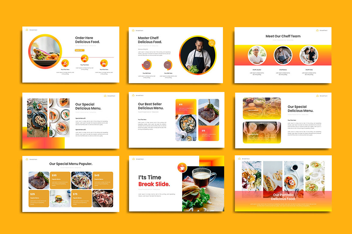 Restauran Powerpoint Template, a Presentation Template by yanindesign