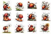 Whimsical Spring Ladybug Clipart, an Illustration by Dream Creation (Thumbnail 4 of 5)