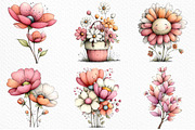 Whimsical Flowers Spring Clipart Png, an Illustration by Craft Nest (Thumbnail 4 of 11)