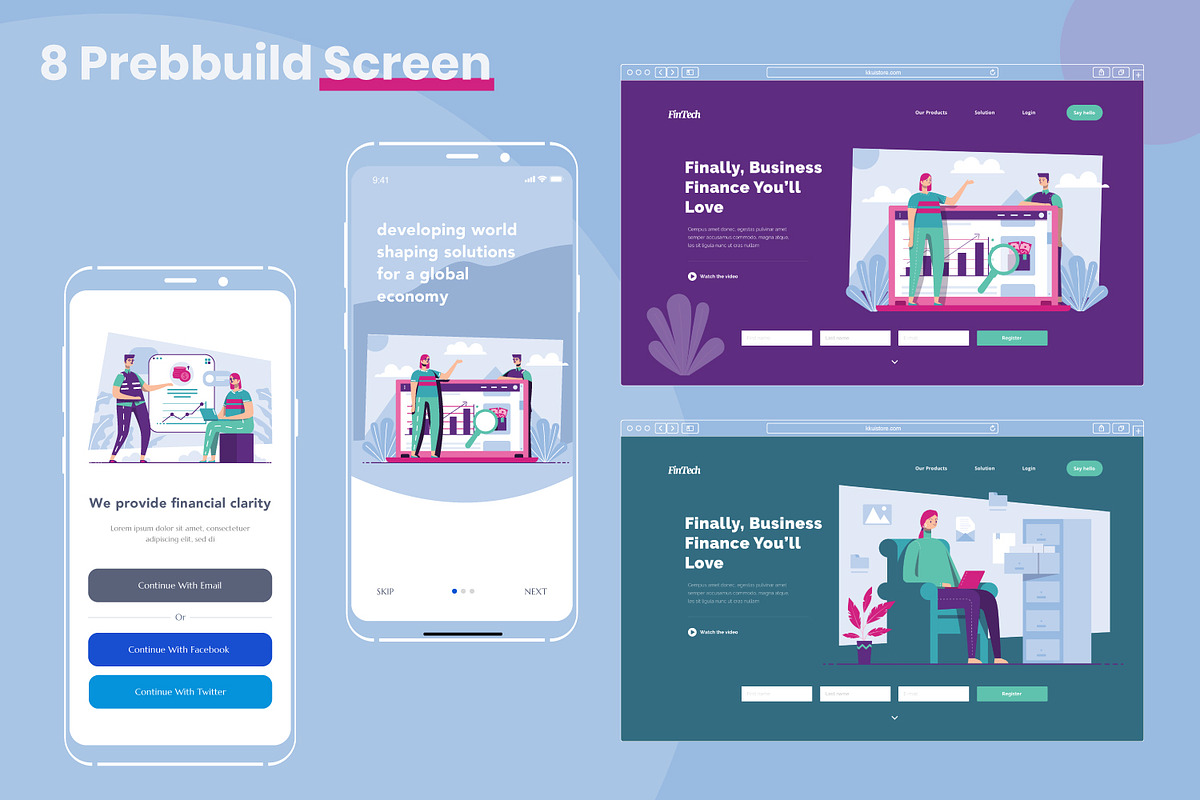 Fintech Unique Illustration Team, a Templates & Theme by Portocraft (Photo 4 of 6)
