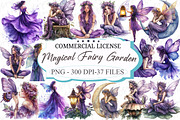 Watercolor Magical Fairy Garden Clip, an Illustration by designcity5 (Thumbnail 1 of 5)