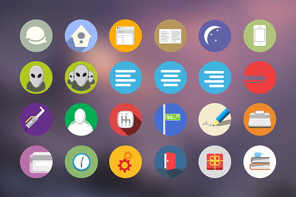 Kreis 24 Vector Flat Icon Set