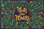 Fruits and Flowers - clipart set, a Graphic by ComelyPics Shop (Thumbnail 1 of 10)