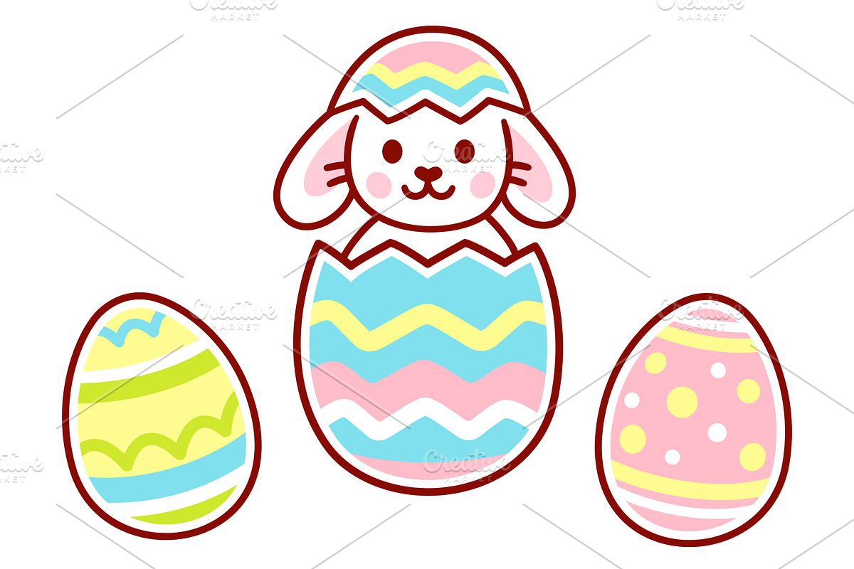Easter Bunny in Egg, an Illustration by Irina Mir