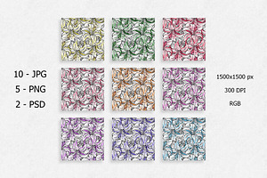 Seamless patterns - Lilies