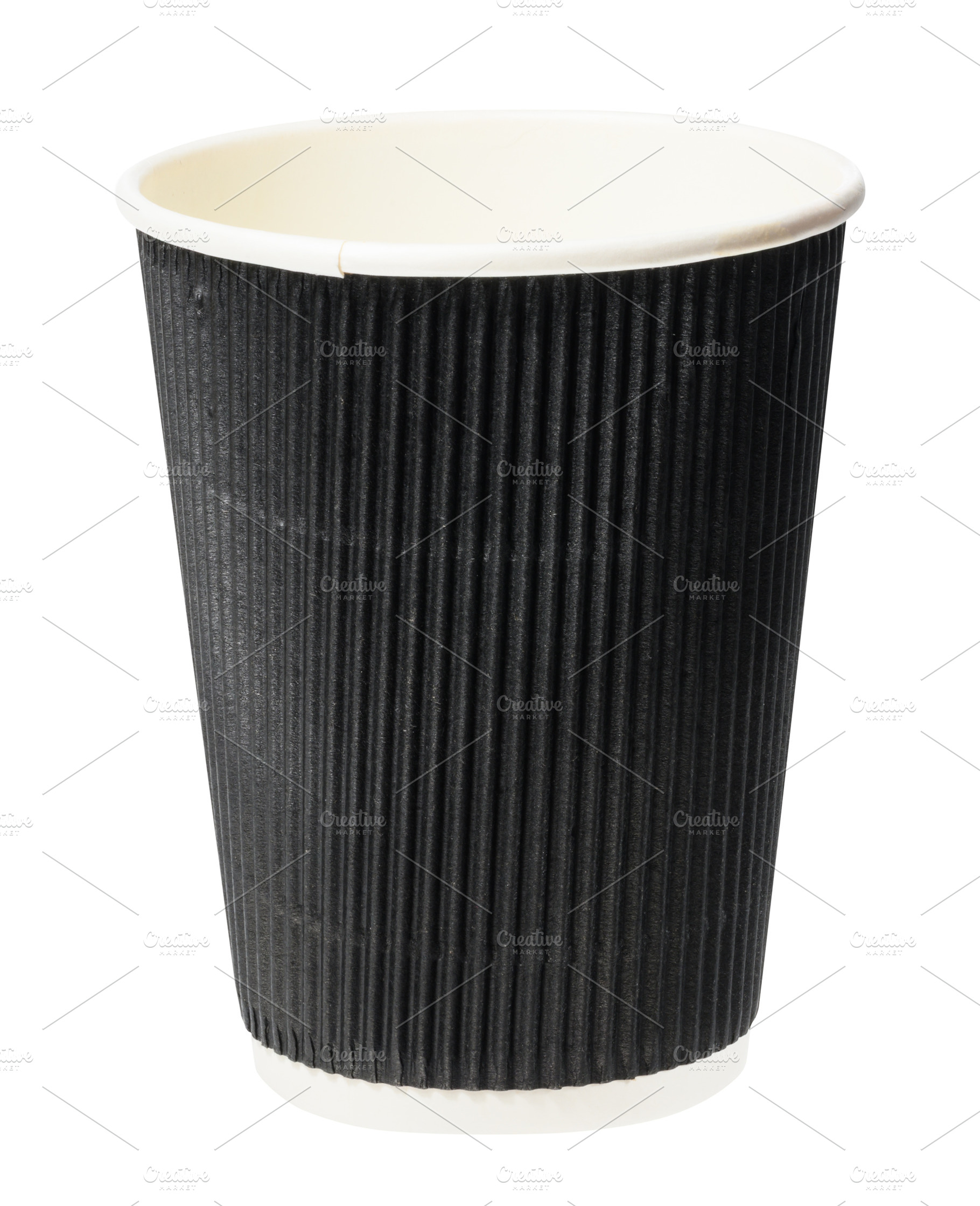 Disposable paper brown corrugated cup for coffee and tea on isol, a Food & Drink Photo by ndanko