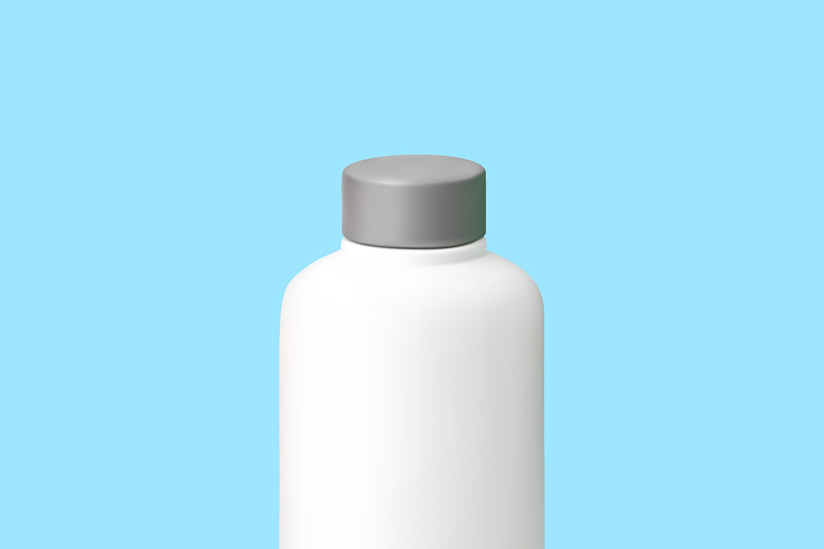 3D White Supplement Bottle on Blue, an Object Illustration by Abscent (Photo 3 of 3)