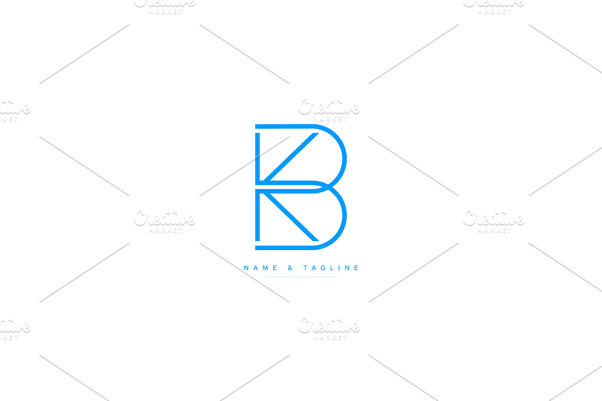 Initial letters BK or KB logo design, a Branding & Logo Template by Aleesher (Photo 2 of 2)