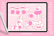 Procreate Couple Love Pose brushes, a Brush Add-On by Revabrush (Thumbnail 2 of 4)