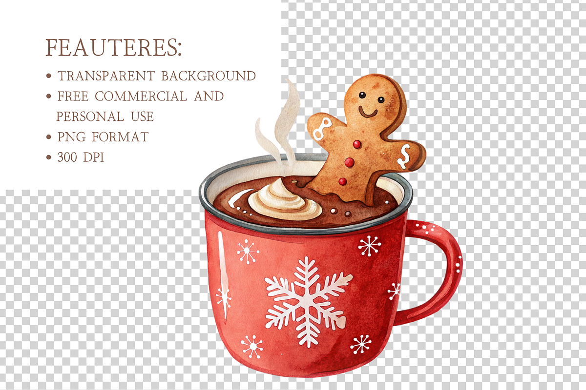 Christmas Hot Cocoa Bar Clipart, a Food Illustration by MockupWizard (Photo 4 of 5)