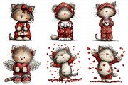 Whimsical Valentine Cat Clipart, an Illustration by Daily.Designs (Thumbnail 3 of 8)
