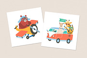 Cute animals with vehicles, an Animal Illustration by Good Studio (Thumbnail 6 of 6)