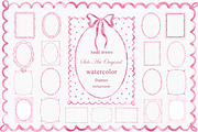 Watercolor Hand-Drawn Pink Frames, an Object Graphic by Solo Art Original (Thumbnail 1 of 14)